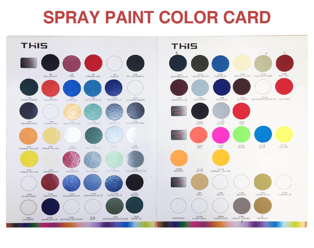 Spray Paint Color Card
